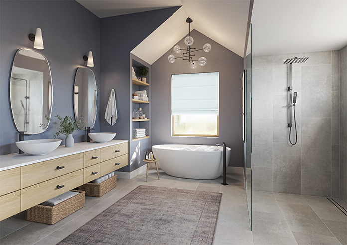 Kyoto Faux Silk, Mist Grey - Roman Blind - Image 6